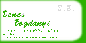 denes bogdanyi business card